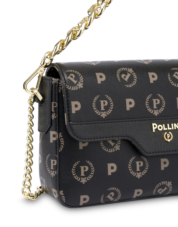 Borsa Pollini Heritage Tracolla in Catena Con Pattina In Pelle Heritage Nera TE8540PP0NQ2C00A, foto 4 di 4