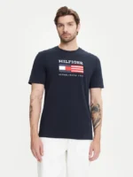 T-shirt Uomo Tommy Hilfiger Blu con Bandiera Frontale art. MW0MW39843 DW5