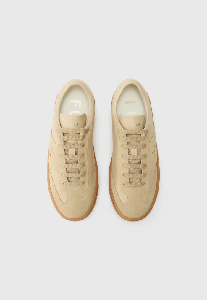Sneakers Furla in Camoscio e Pelle Beige H 3,5 cm art. JI79ENJ, foto 4 di 5