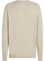 Maglione Girocollo Uomo in Cotone Beige Avorio Tommy Hilfiger art. MW0MW39533 HGF - immagine 3