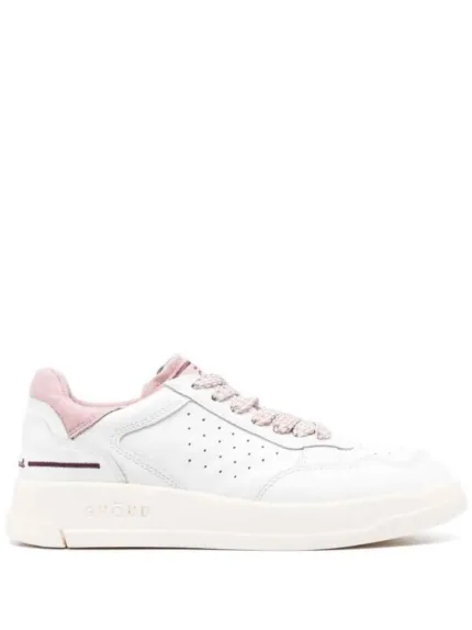 Sneakers Ghoud Donna Tweener Low In Pelle Bianca e Dettagli rosa art. TWLW LW06