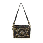 Borsa Campomaggi Bauletto Moira Nero in Pelle di vacchetta tinta in capo con Borchie art. C026320ND X2885 C0001