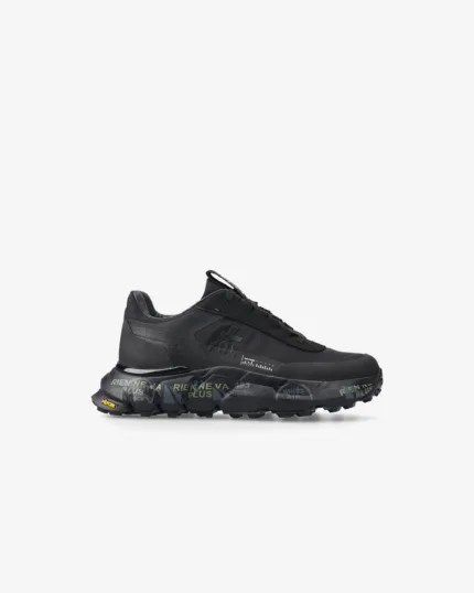 Sneakers Premiata Donna in Camoscio e Tessuto Tecnico Nero art. Devind 447