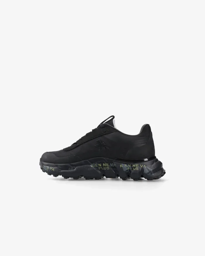 Sneakers Premiata Donna in Camoscio e Tessuto Tecnico Nero art. Devind 447, foto 3 di 5