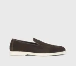 Mocassino Uomo Doucal's In Camoscio Testa di moro con Fondo Gomma Bianco Art. DU3413NWMAUY009GM23