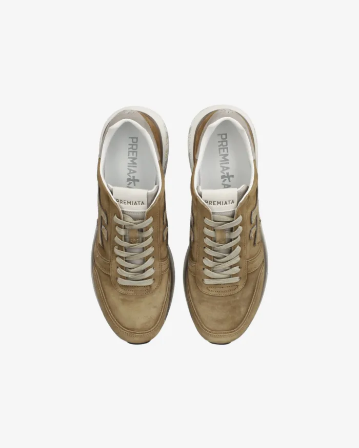 Sneakers Premiata Uomo Tutta in Camoscio Beige art. Mick 7712, foto 4 di 5