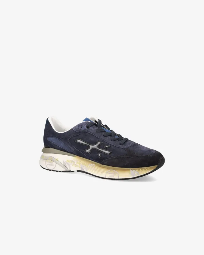 Sneakers Premiata Uomo in Camoscio Blu art. Moerun 7776, foto 2 di 5