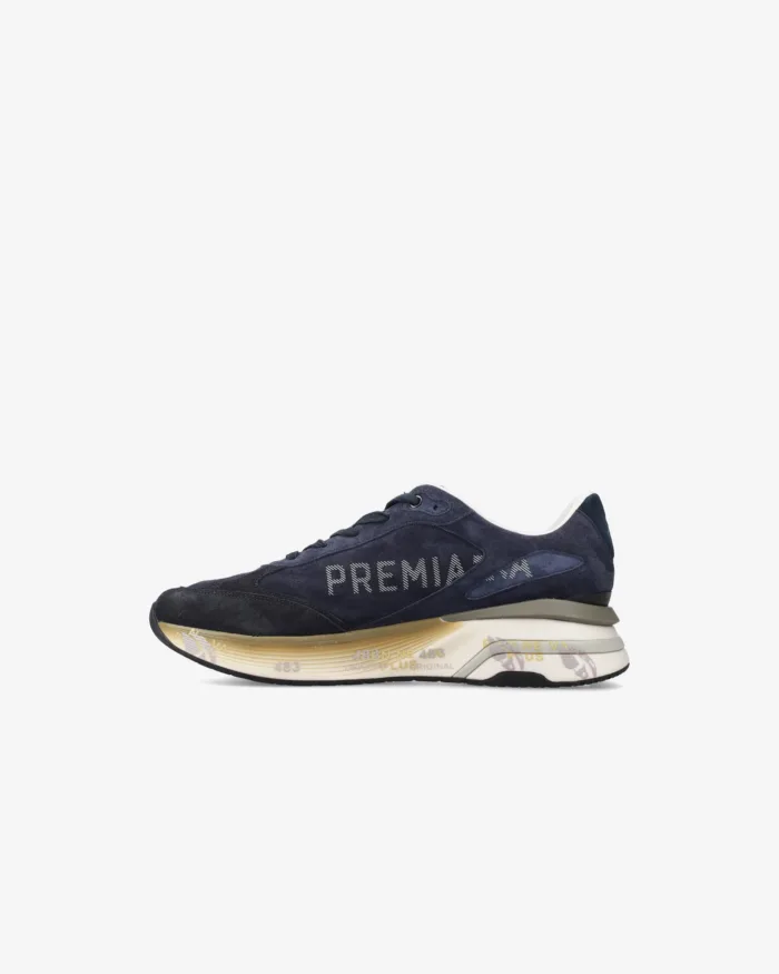 Sneakers Premiata Uomo in Camoscio Blu art. Moerun 7776, foto 3 di 5