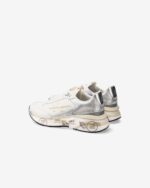 Sneakers Premiata Donna in Pelle Bianca e Dettagli Argento art. Moerund 7798 - immagine 4