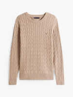 Maglione Girocollo Uomo con Trecce Tommy Hilfiger Beige art. MW0MW33132 AFE