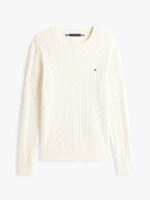 Maglione Girocollo Uomo con Trecce Tommy Hilfiger Avorio art. MW0MW33132 Z00