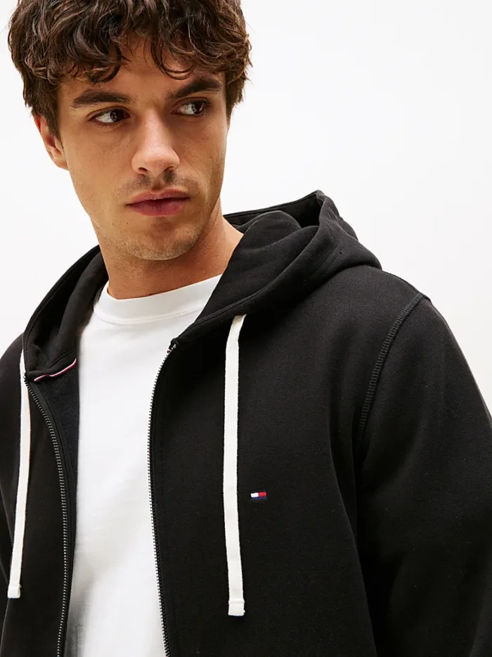 Felpa con cappuccio e zip integrale Uomo Nera Tommy Hilfiger art. MW0MW37234 BDS, foto 2 di 5