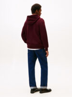 Felpa Con Cappuccio Uomo In Pile Tommy Hilfiger Bordeaux art. MW0MW39997 XIH - immagine 4