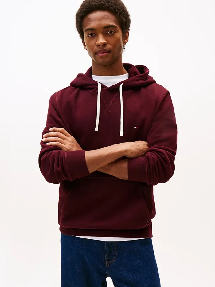 Felpa Con Cappuccio Uomo In Pile Tommy Hilfiger Bordeaux art. MW0MW39997 XIH, foto 1 di 5