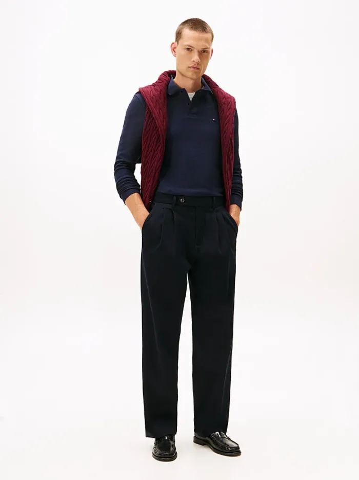 Polo Manica Lunga in Jacquard Uomo Blu Tommy Hilfiger art. MW0MW40292 DW5, foto 3 di 5