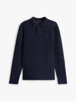 Polo Manica Lunga in Jacquard Uomo Blu Tommy Hilfiger art. MW0MW40292 DW5 - immagine 5