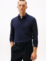 Polo Manica Lunga in Jacquard Uomo Blu Tommy Hilfiger art. MW0MW40292 DW5