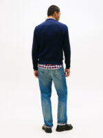 Maglione Girocollo a Costine Uomo In Cotone e Cashmere Tommy Hilfiger Blu art. MW0MW40449 DW5 - immagine 4