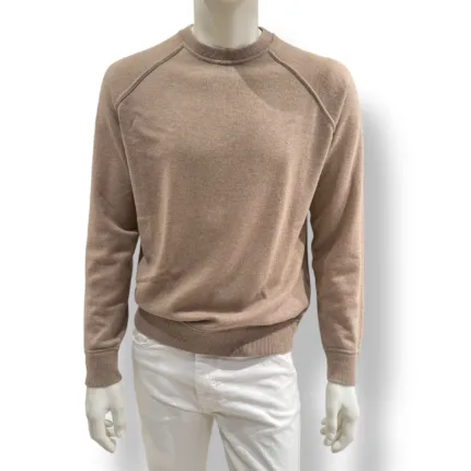 Felpa In Maglia Girocollo Filippo De Laurentiis in Misto Lana Cashmere Beige Corda art. GC1MLR2A WC12R 061