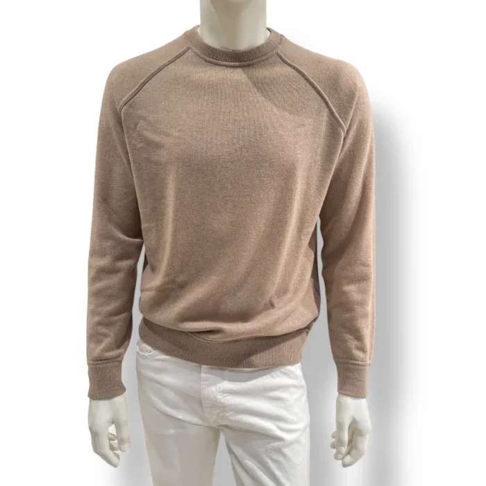 Felpa In Maglia Girocollo Filippo De Laurentiis in Misto Lana Cashmere Beige Corda art. GC1MLR2A WC12R 061, foto 1 di 1