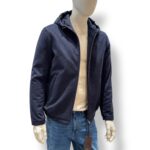 Giaccone Imbottito Uomo Richard Smith con Rivestimento il Pura Lana Cashmere Blu e Cappuccio Art Pascal - immagine 3