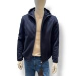 Giaccone Imbottito Uomo Richard Smith con Rivestimento il Pura Lana Cashmere Blu e Cappuccio Art Pascal - immagine 2