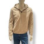 Giaccone Imbottito Uomo Richard Smith con Rivestimento il Pura Lana Cashmere Beige e Cappuccio Art Pascal