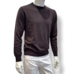 Maglione Girocollo Filippo De Laurentiis in Pura Lana Cashmere Testa Di Moro art. GC1MLD CA12R 289 - immagine 2