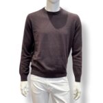 Maglione Girocollo Filippo De Laurentiis in Pura Lana Cashmere Testa Di Moro art. GC1MLD CA12R 289