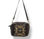 Borsa Campomaggi Bauletto Mini Kate Moro in Pelle di vacchetta tinta in capo con Borchie Colorate art. C001080OND X0045 C1501 - immagine 4