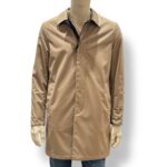 Cappottino Reversibile Double Face Uomo Richard Smith in Nylon Loro Piana Tortora e Puro Cashmere Blu Art Apollo