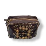 Borsa Campomaggi Bauletto Mini Kate Moro in Pelle di vacchetta tinta in capo con Borchie Colorate art. C001080OND X0045 C1501 - immagine 3