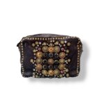 Borsa Campomaggi Bauletto Mini Kate Moro in Pelle di vacchetta tinta in capo con Borchie Colorate art. C001080OND X0045 C1501
