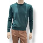 Maglione Girocollo Della Ciana in Pura Lana Cashmere Verde Foresta art. DC9-07132