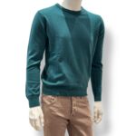 Maglione Girocollo Della Ciana in Pura Lana Cashmere Verde Foresta art. DC9-07132 - immagine 3