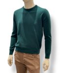 Maglione Girocollo Della Ciana in Pura Lana Cashmere Verde Foresta art. DC9-07132 - immagine 2