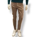 Pantalone Cinque Tasche in Caldo Cotone Elasticizzato One More Size Michael Coal Fango art. David 2989