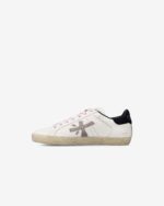 Sneakers Premiata Donna in Pelle Bianca e Laccio Rosa Spoiler Blu art. Stevend 7602 - immagine 3