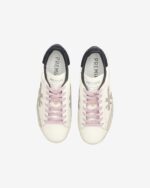 Sneakers Premiata Donna in Pelle Bianca e Laccio Rosa Spoiler Blu art. Stevend 7602 - immagine 5