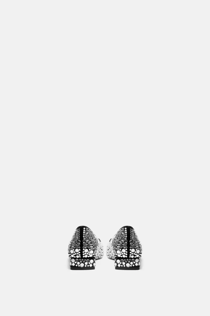 Ballerina Twentyfourhaitch In Velluto Nero Con Pattern Specchietti art. Syrma Nero, foto 4 di 5
