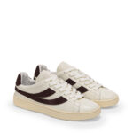 Sneakers Superga Uomo in Pelle Bianca e Camoscio Verde art. 4833 Lendl White Avorio Leef Green - immagine 2