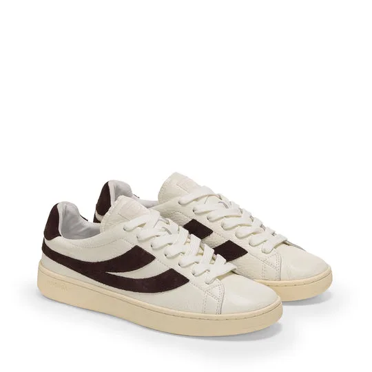 Sneakers Superga Uomo in Pelle Bianca e Camoscio Verde art. 4833 Lendl White Avorio Leef Green, foto 2 di 5