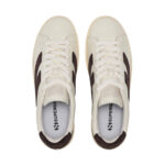 Sneakers Superga Uomo in Pelle Bianca e Camoscio Verde art. 4833 Lendl White Avorio Leef Green - immagine 4