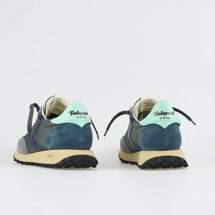 Sneakers Valsport in Camoscio Grigio e Nylon Verde Art Start Nylon Vintage Ionio, foto 2 di 3