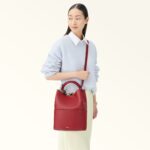 Borsa A Mano Piccola Furla In Pelle Rossa art. Furla Sfera S Bucket Bag WB01679 BX3169 4078S - immagine 2