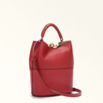 Borsa A Mano Piccola Furla In Pelle Rossa art. Furla Sfera S Bucket Bag WB01679 BX3169 4078S - immagine 3