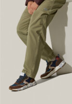 Sneakers Voile Blanche Uomo in Camoscio Marrone e Nylon Blu art. Club 01 Brown Navy 3D74 - immagine 2