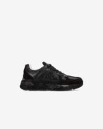 Sneakers Premiata Donna in Camoscio e Pelle Nera, Fondo Strass art. Mased 7094