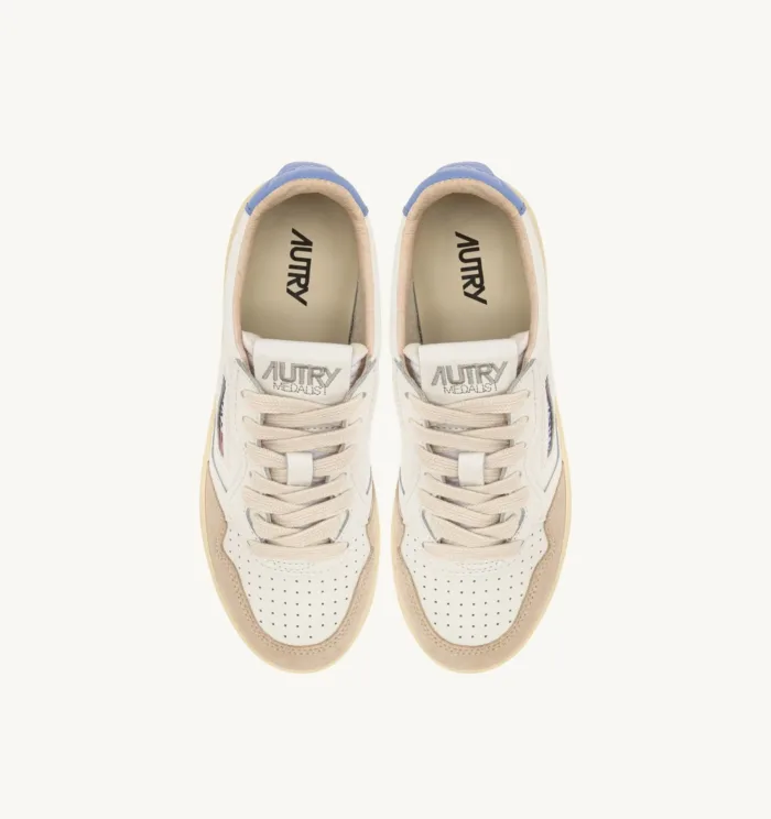 Sneakers Autry Donna in Pelle e Camoscio con Spoiler Azzurro art. AULW LS04, foto 5 di 5