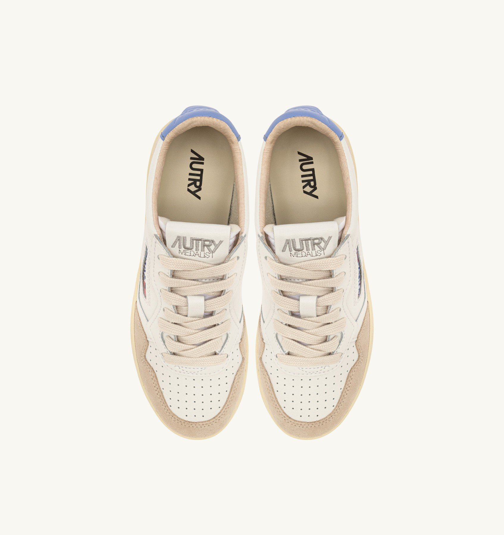 Sneakers Autry Donna in Pelle e Camoscio con Spoiler Azzurro art. AULW LS04 - immagine 5